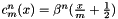 $c_m^n(x) = \beta^n( \frac{x}{m} + \frac{1}{2} )$