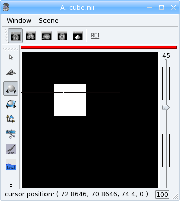 3D volume containing a cube